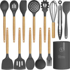 Premium Silicone Silicone Cooking Utensils Set - 446°F Heat Resistant Silicone Kitchen Utensils for Cooking,Kitchen Utensil Spatula Se... - Durable Turner & Ladle Utensil Set for Home Chefs - Default Title